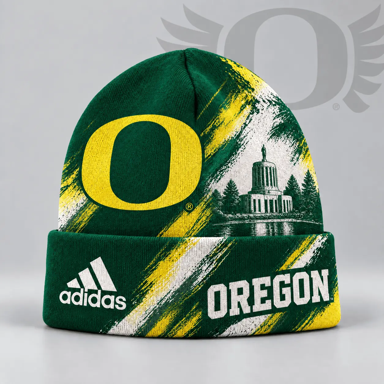 Oregon Ducks | Premium NCAA Varsity Brushstroke Knit Cuffed Beanie NDN