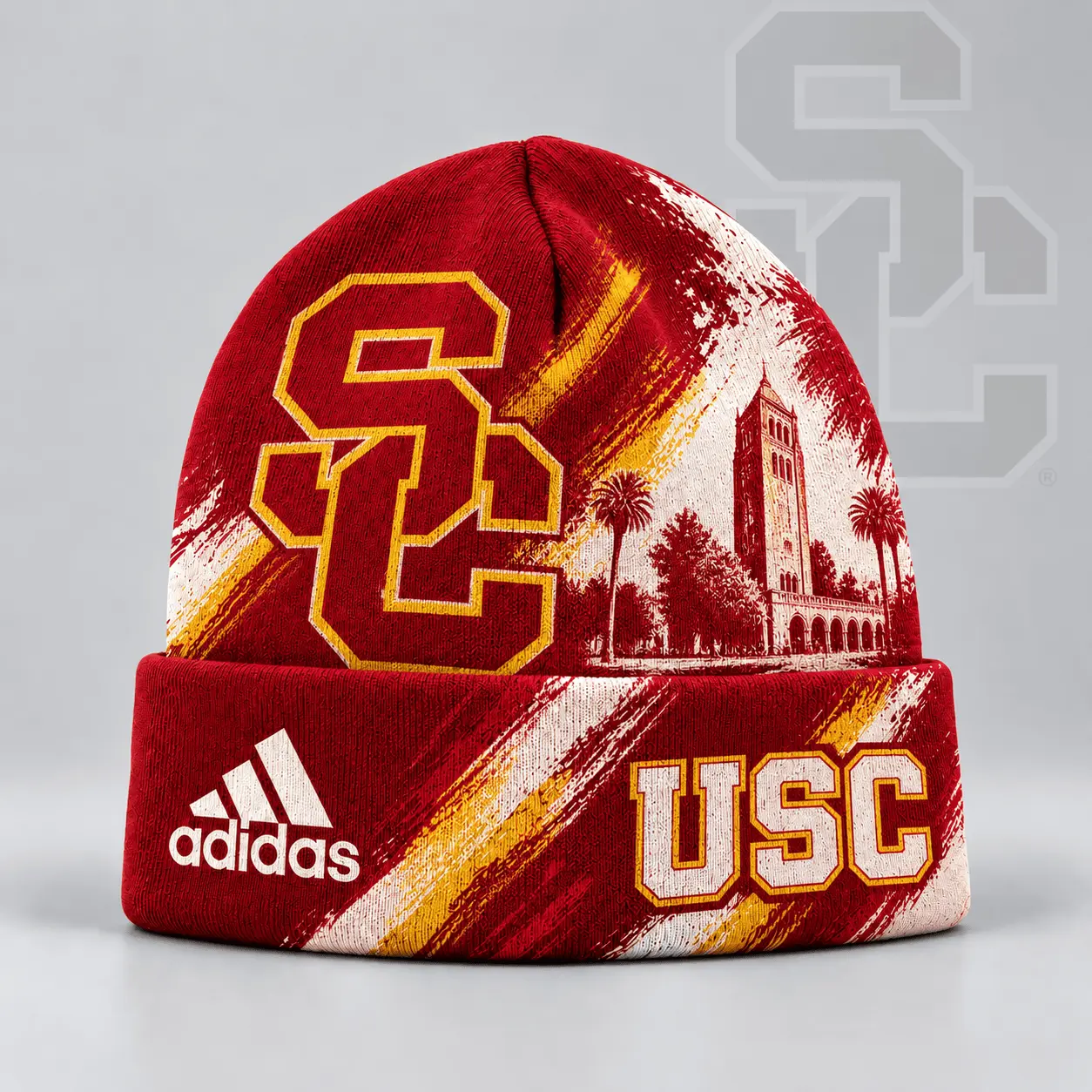 Usc Trojans | Premium NCAA Varsity Brushstroke Knit Cuffed Beanie NDN