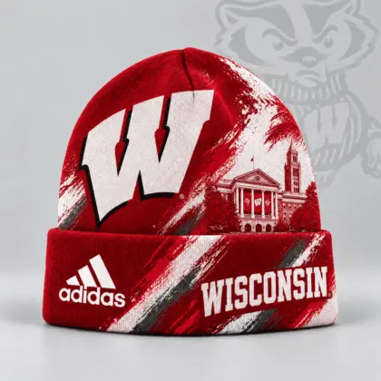 Wisconsin Badgers | Premium NCAA Varsity Brushstroke Knit Cuffed Beanie NDN