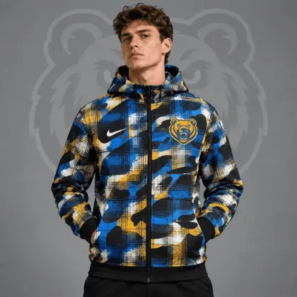 Michigan Wolverines | Premium NCAA Tactical Plaid Camo All Over Print Full Zip Hooded Jacket NDN
