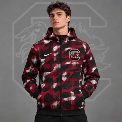 South Carolina Gamecocks | Premium NCAA Tactical Plaid Camo All Over Print Full Zip Hooded Jacket NDN