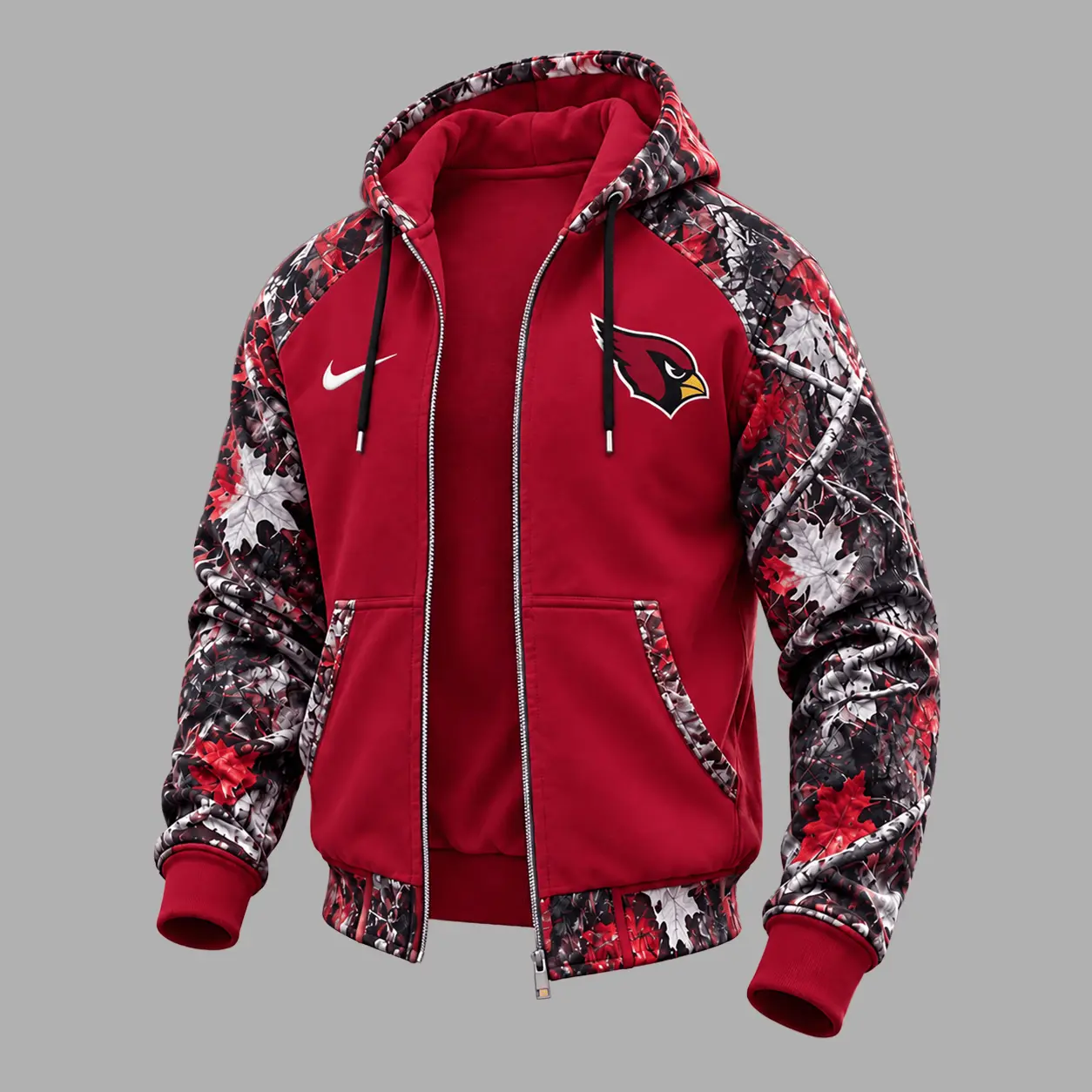 Arizona Cardinals | Premium NFL Camo Hunting Zip Hoodie TD - Image 2