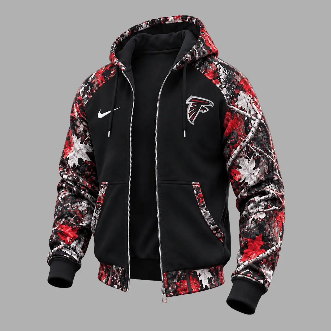 Atlanta Falcons | Premium NFL Camo Hunting Zip Hoodie TD - Image 2