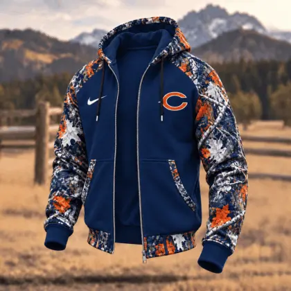 Chicago Bears | Premium NFL Camo Hunting Zip Hoodie TD