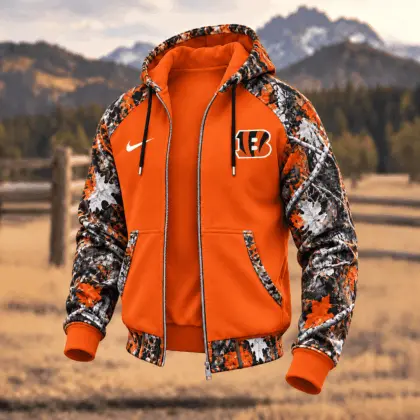 Cincinnati Bengals | Premium NFL Camo Hunting Zip Hoodie TD
