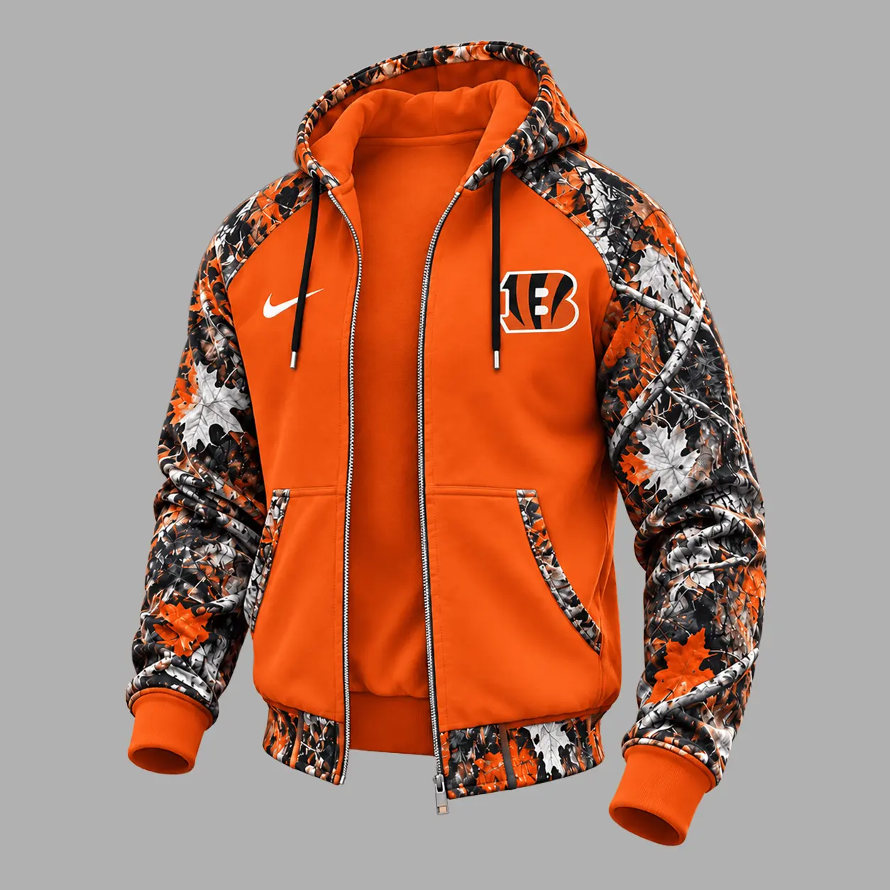 Cincinnati Bengals | Premium NFL Camo Hunting Zip Hoodie TD - Image 2