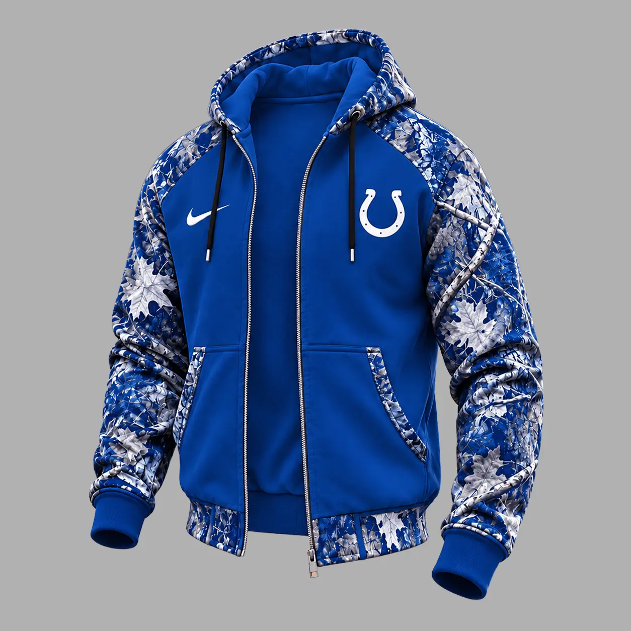 Indianapolis Colts | Premium NFL Camo Hunting Zip Hoodie TD - Image 2