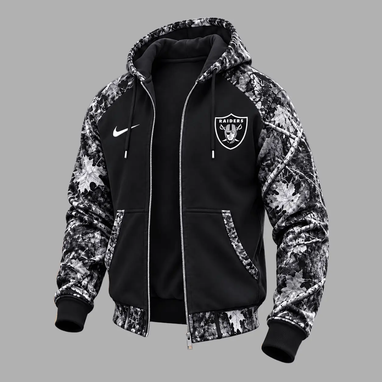 Las Vegas Raiders | Premium NFL Camo Hunting Zip Hoodie TD - Image 2