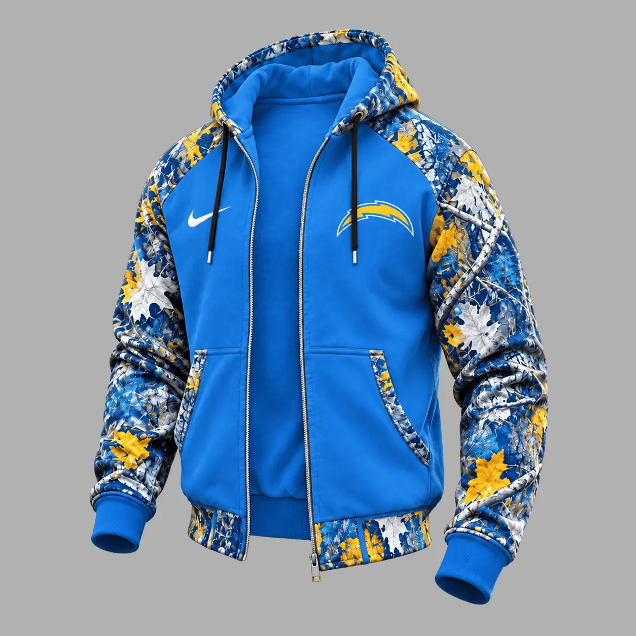 Los Angeles Chargers | Premium NFL Camo Hunting Zip Hoodie TD - Image 2