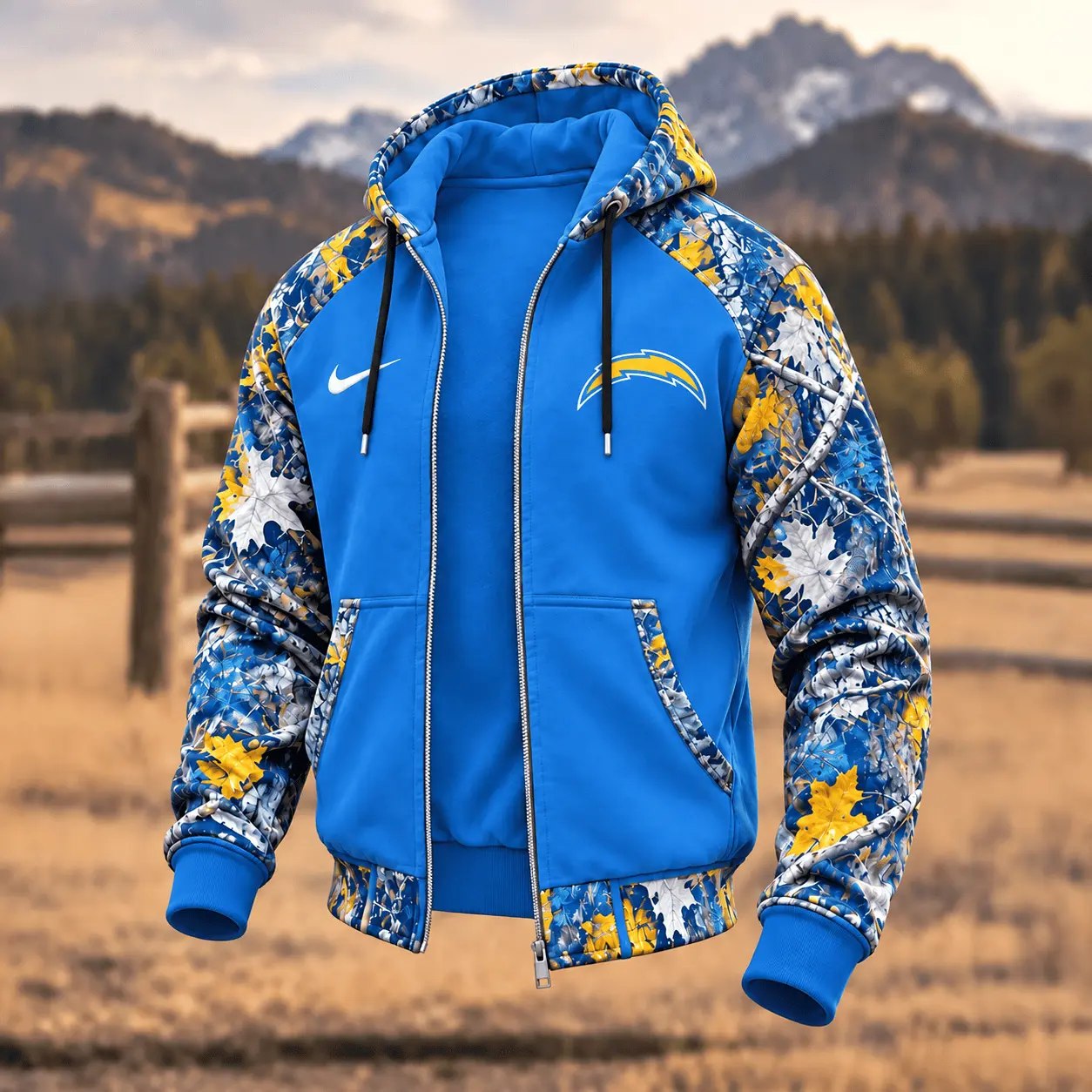Los Angeles Chargers | Premium NFL Camo Hunting Zip Hoodie TD