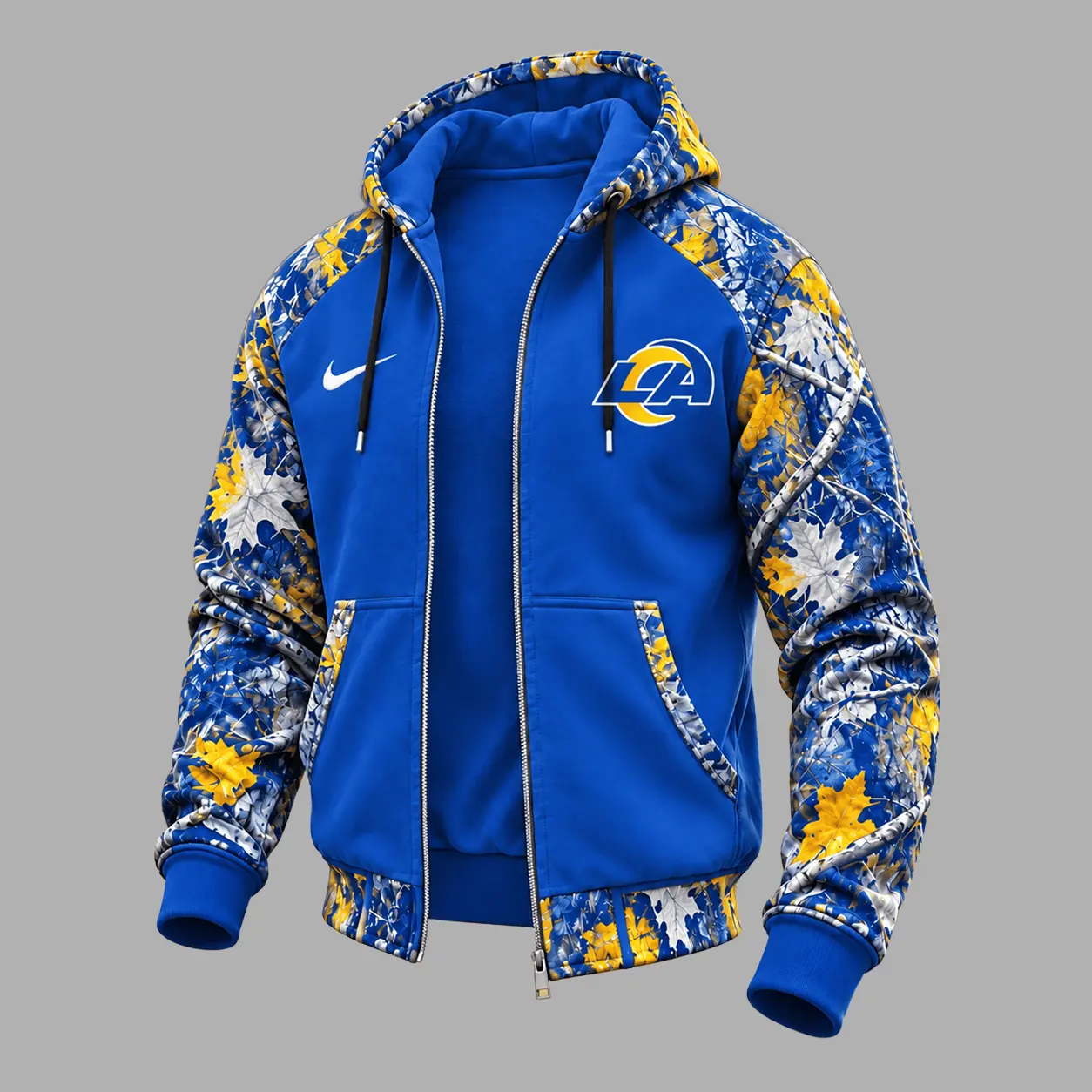 Los Angeles Rams | Premium NFL Camo Hunting Zip Hoodie TD - Image 2