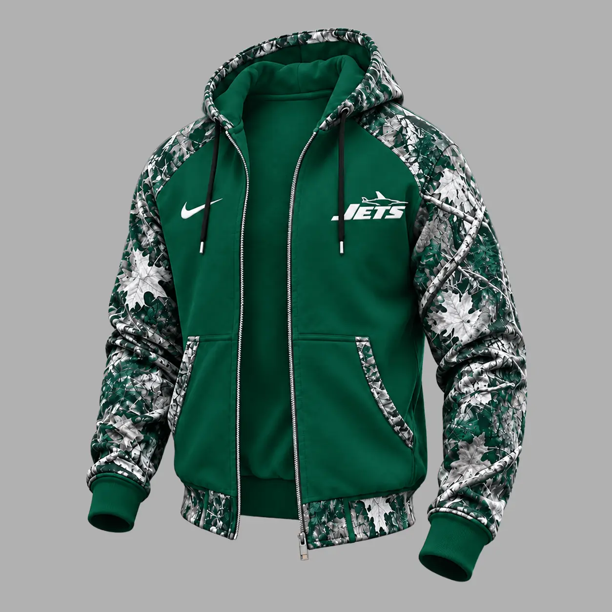 New York Jets | Premium NFL Camo Hunting Zip Hoodie TD - Image 2