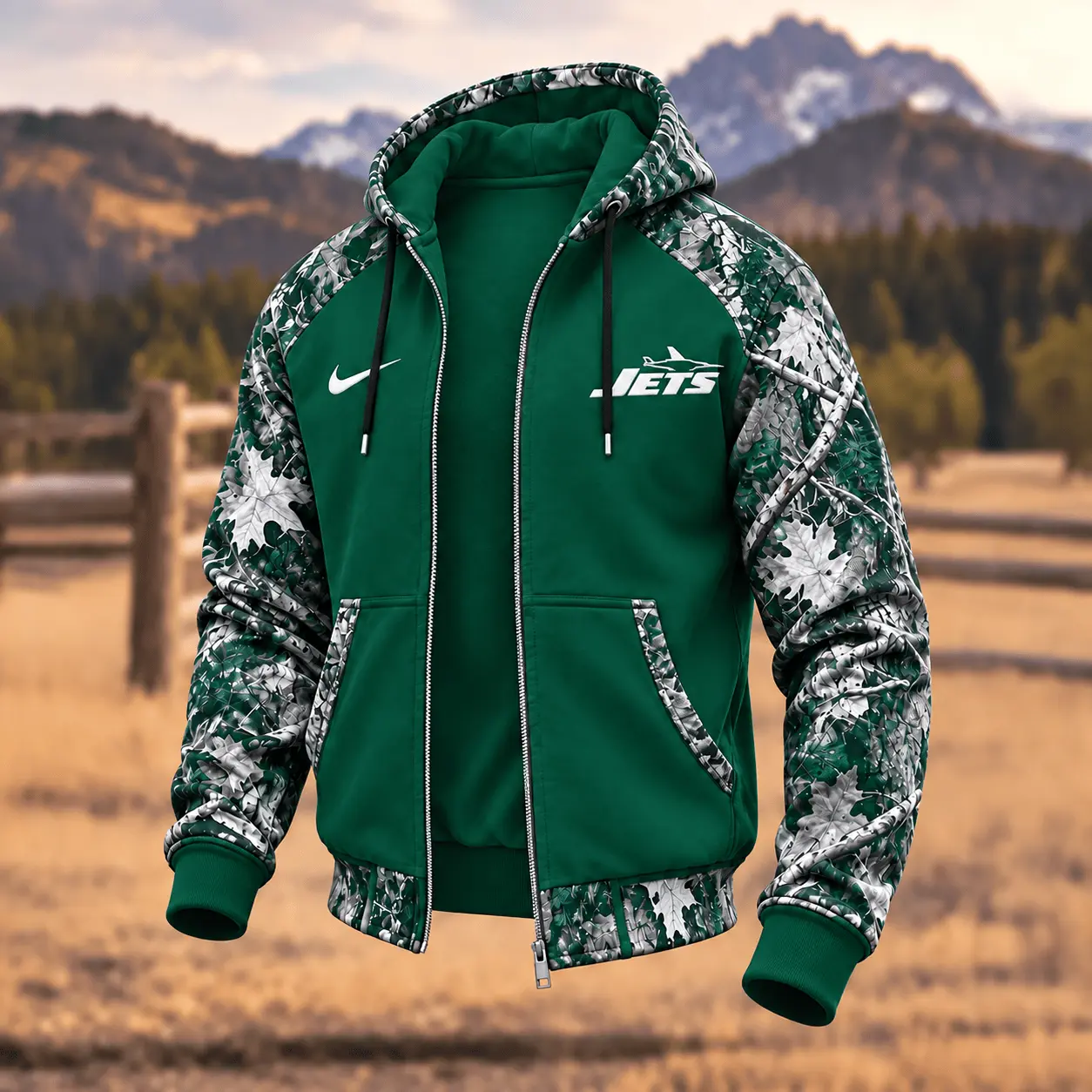 New York Jets | Premium NFL Camo Hunting Zip Hoodie TD