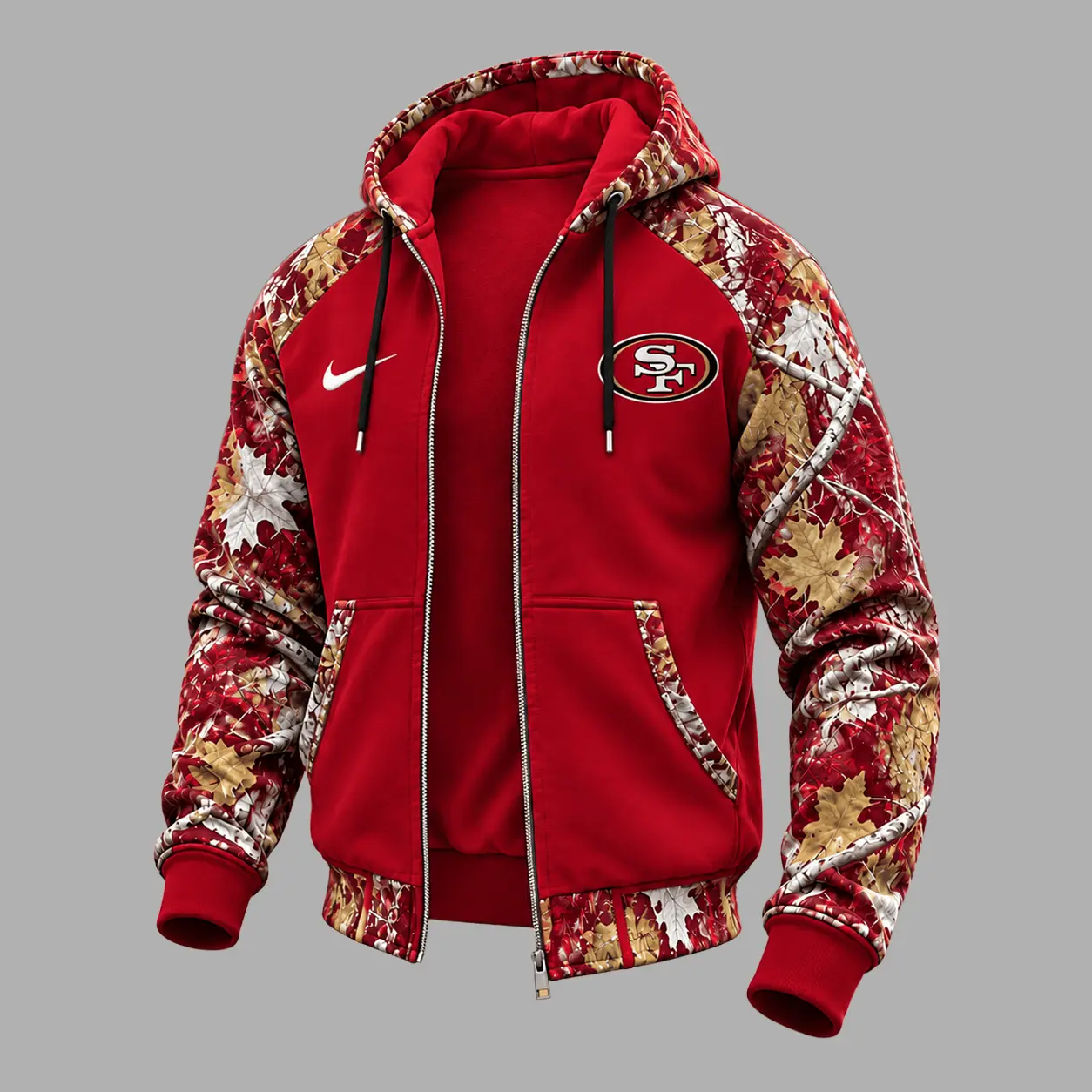 San Francisco 49ers | Premium NFL Camo Hunting Zip Hoodie TD - Image 2