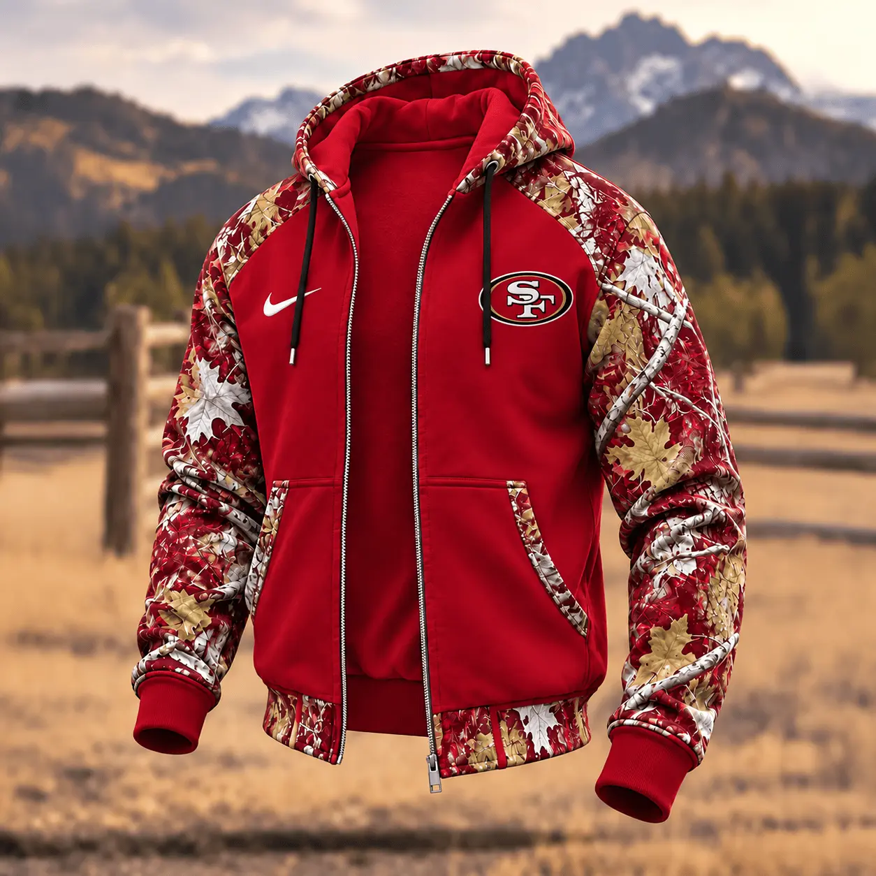 San Francisco 49ers | Premium NFL Camo Hunting Zip Hoodie TD