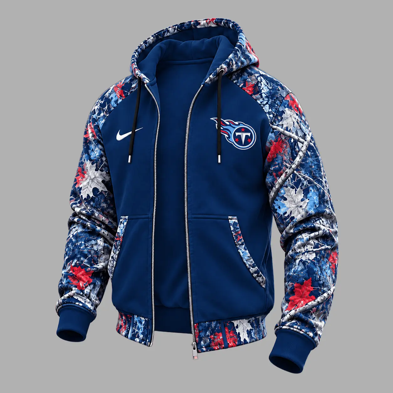 Tennessee Titans | Premium NFL Camo Hunting Zip Hoodie TD - Image 2
