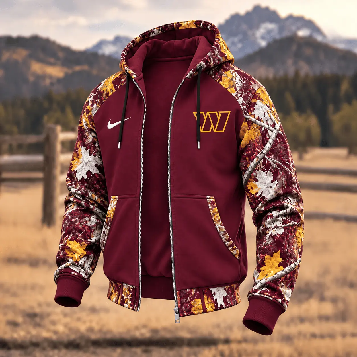 Washington Commanders | Premium NFL Camo Hunting Zip Hoodie TD
