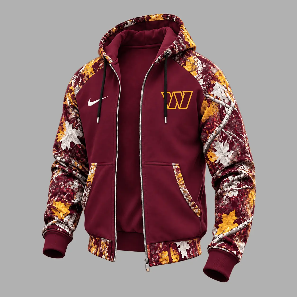 Washington Commanders | Premium NFL Camo Hunting Zip Hoodie TD - Image 2
