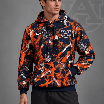 Auburn Tigers | Premium NCAA Electric Splatter Camo All Over Print Pullover Hoodie NDN