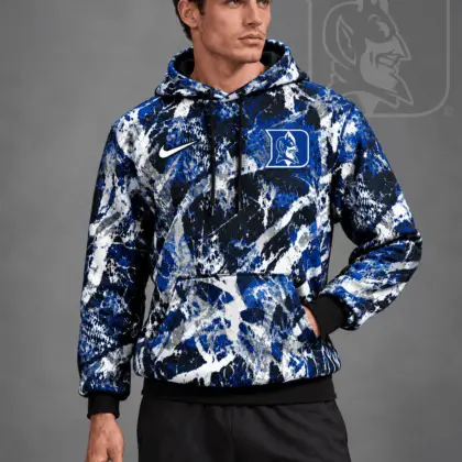 Duke Blue Devils | Premium NCAA Electric Splatter Camo All Over Print Pullover Hoodie NDN