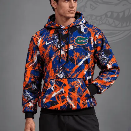 Florida Gators | Premium NCAA Electric Splatter Camo All Over Print Pullover Hoodie NDN