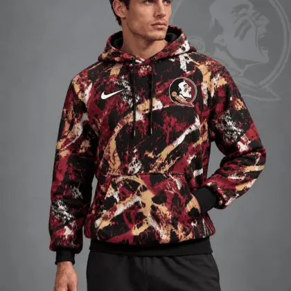 Florida State Seminoles | Premium NCAA Electric Splatter Camo All Over Print Pullover Hoodie NDN