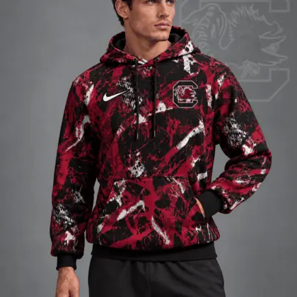 South Carolina Gamecocks | Premium NCAA Electric Splatter Camo All Over Print Pullover Hoodie NDN