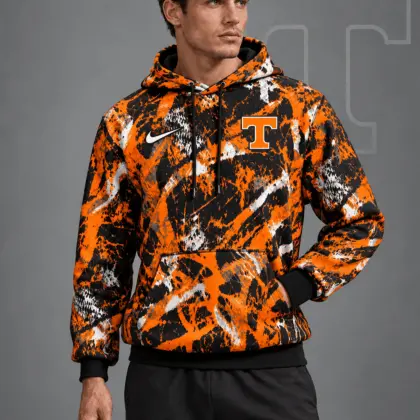 Tennessee Volunteers | Premium NCAA Electric Splatter Camo All Over Print Pullover Hoodie NDN