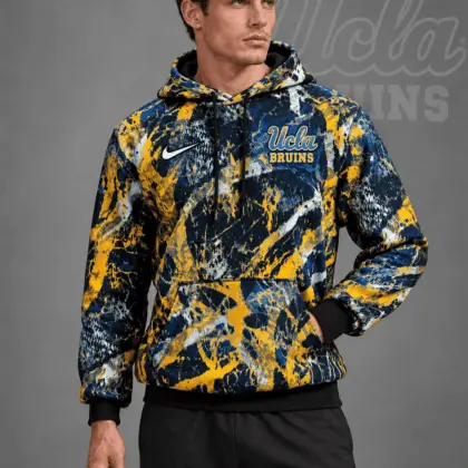 Ucla Bruins | Premium NCAA Electric Splatter Camo All Over Print Pullover Hoodie NDN