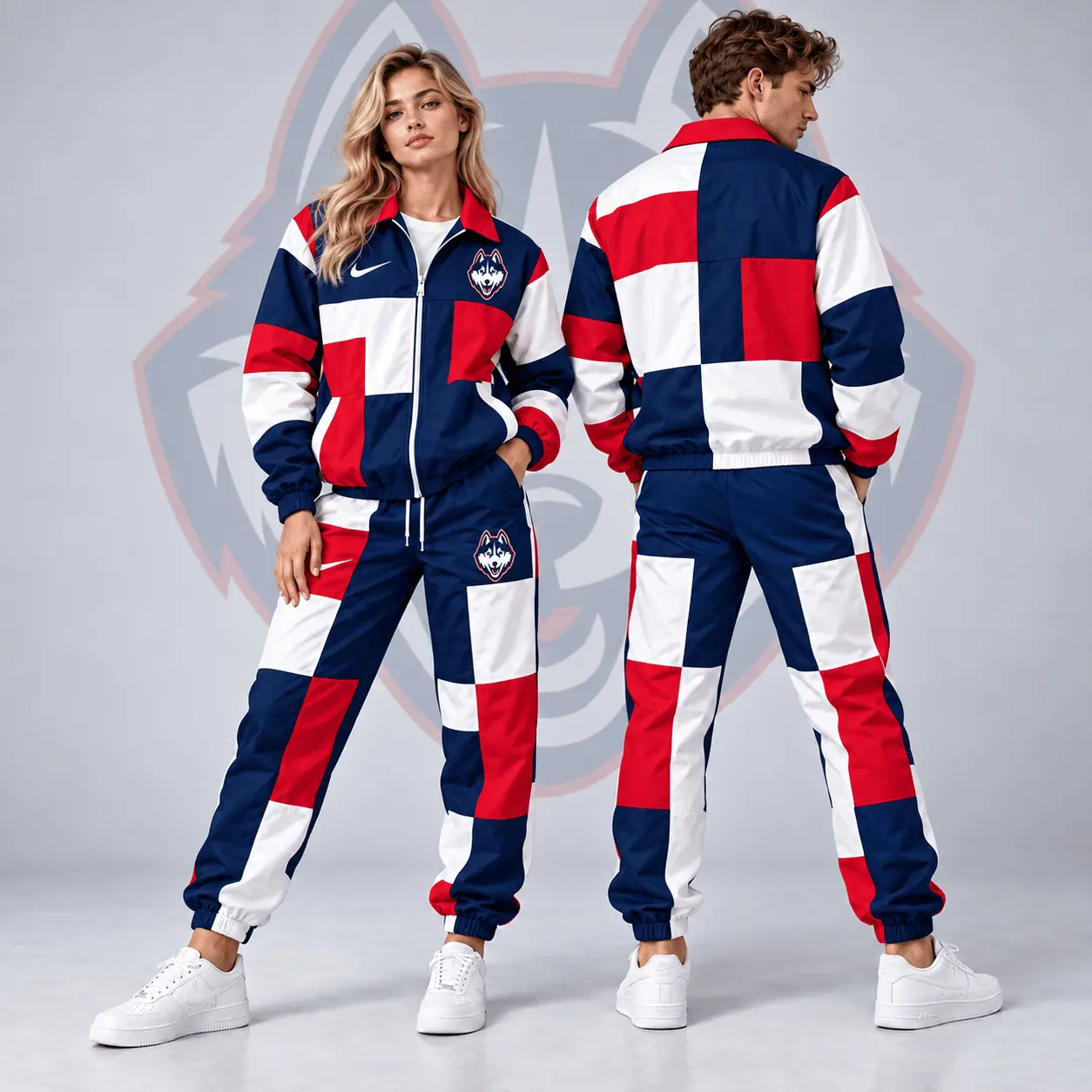 Auburn Tigers | Premium NCAA Retro Varsity Colorblock Full Zip Tracksuit Jacket And Jogger Pants Set NDN