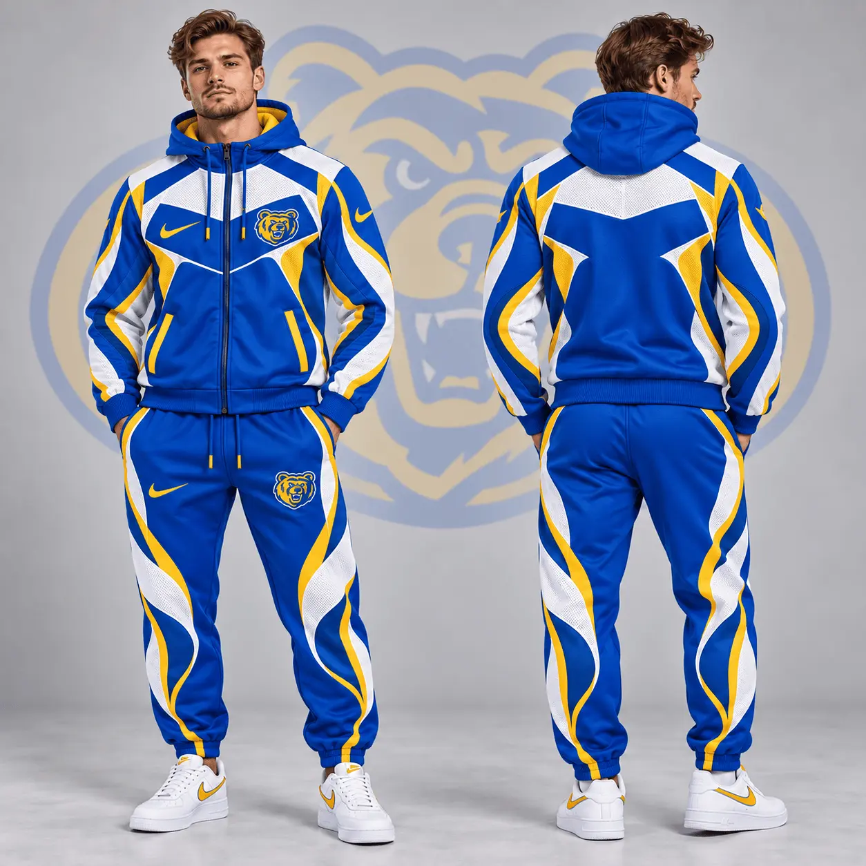Ucla Bruins | Premium NCAA Dynamic Velocity Colorblock Full Zip Hoodie And Jogger Pants Set NDN