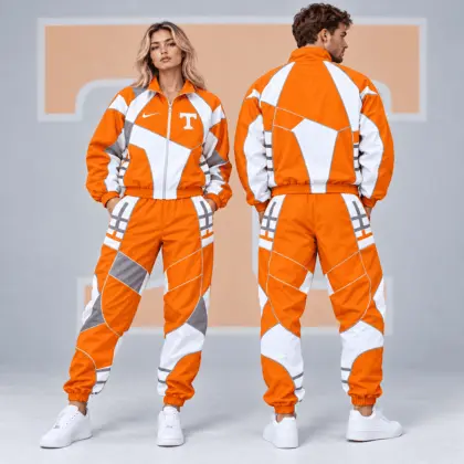 Tennessee Volunteers | Premium NCAA Apex Geometric Colorblock Full Zip Track Jacket And Jogger Pants Set NDN