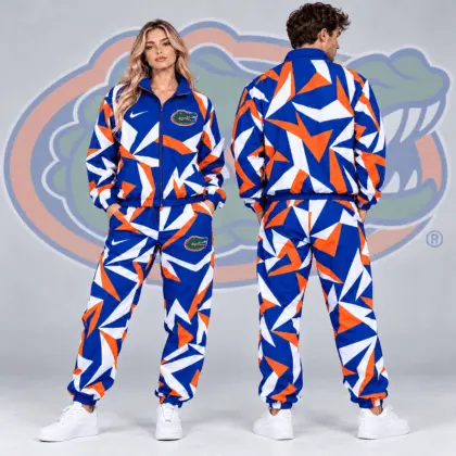 Florida Gators | Premium NCAA Shattered Prism All Over Print Full Zip Track Jacket And Jogger Pants Set NDN