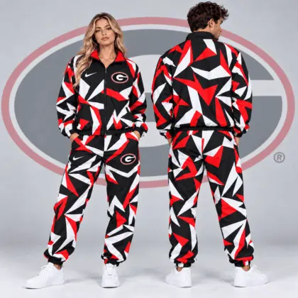 Georgia Bulldogs | Premium NCAA Shattered Prism All Over Print Full Zip Track Jacket And Jogger Pants Set NDN