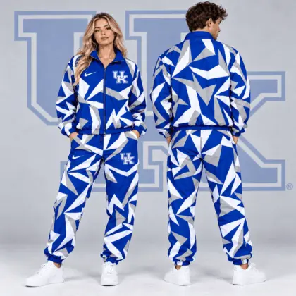 Kentucky Wildcats | Premium NCAA Shattered Prism All Over Print Full Zip Track Jacket And Jogger Pants Set NDN