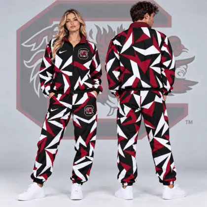 South Carolina Gamecocks | Premium NCAA Shattered Prism All Over Print Full Zip Track Jacket And Jogger Pants Set NDN