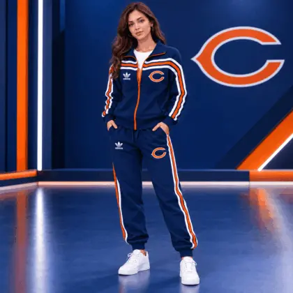 Chicago Bears | Premium NFL Classic Varsity Stripe Team Logo Jacket & Jogger Set TD