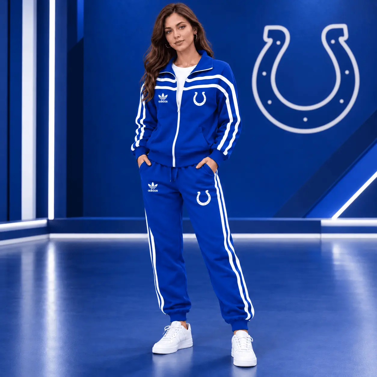 Indianapolis Colts | Premium NFL Classic Varsity Stripe Team Logo Jacket & Jogger Set TD