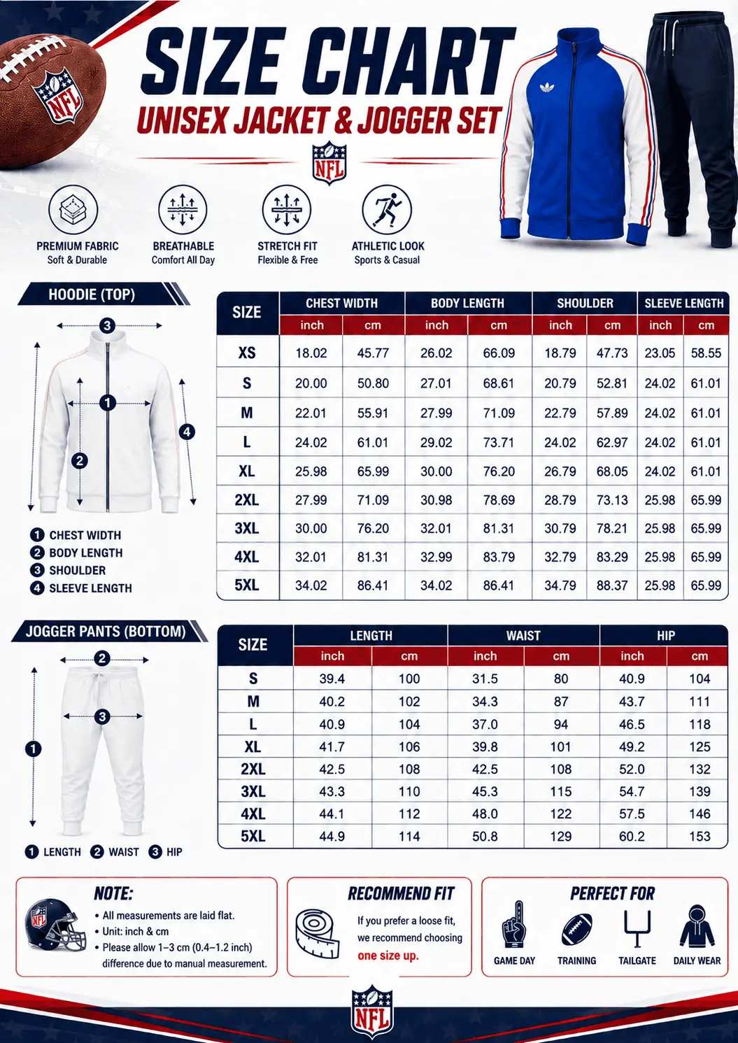 Los Angeles Rams | Premium NFL Classic Varsity Stripe Team Logo Jacket & Jogger Set TD - Image 2