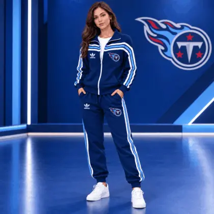 Tennessee Titans | Premium NFL Classic Varsity Stripe Team Logo Jacket & Jogger Set TD