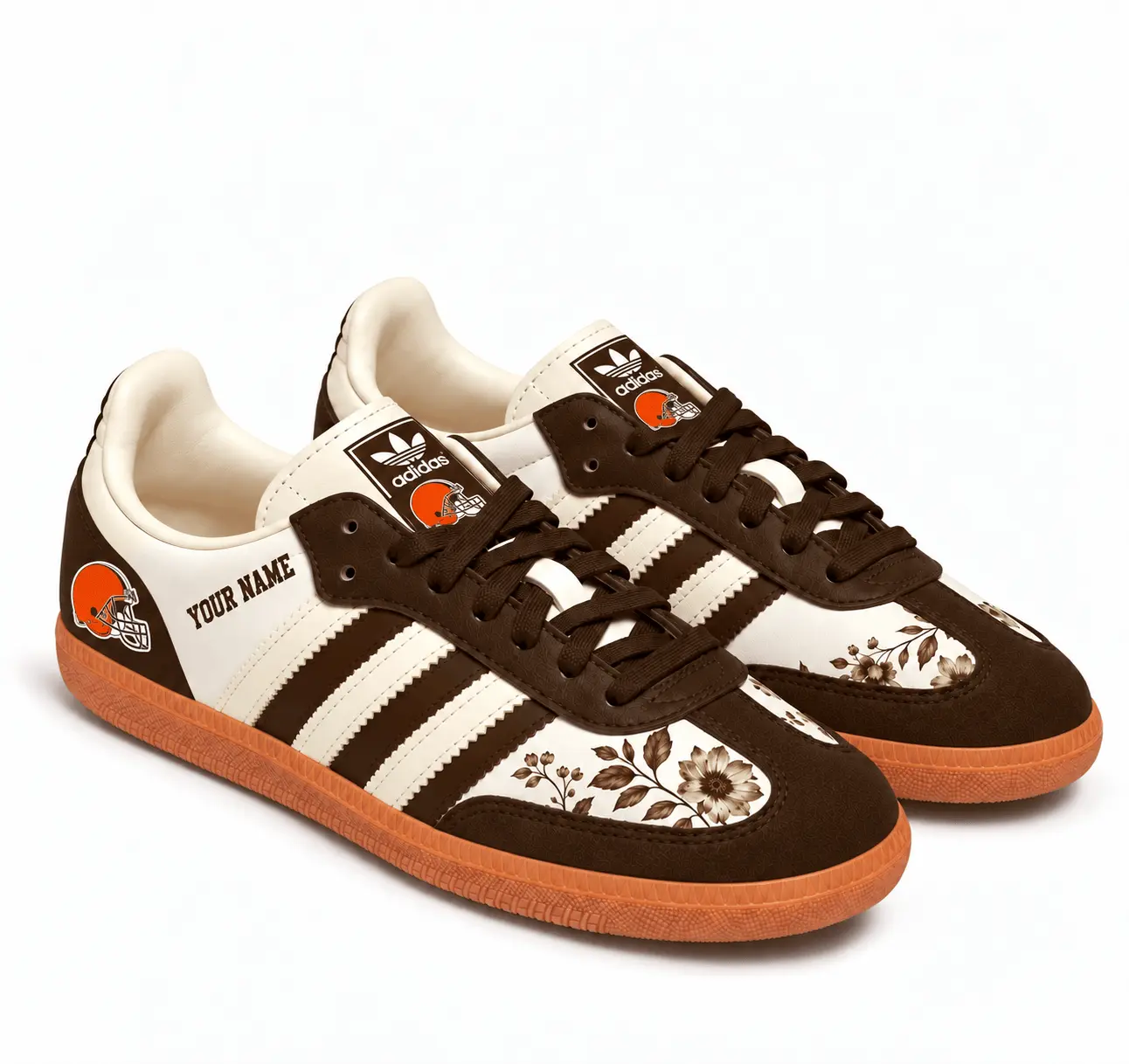 Cleveland Browns | Premium NFL Team Spirit Floral Heritage Samba Shoes TD