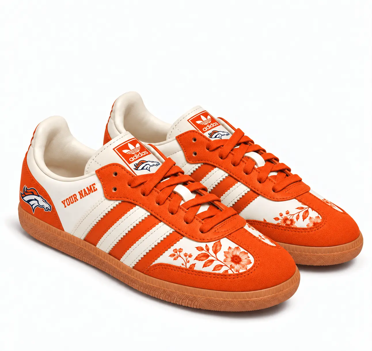 Denver Broncos | Premium NFL Team Spirit Floral Heritage Samba Shoes TD