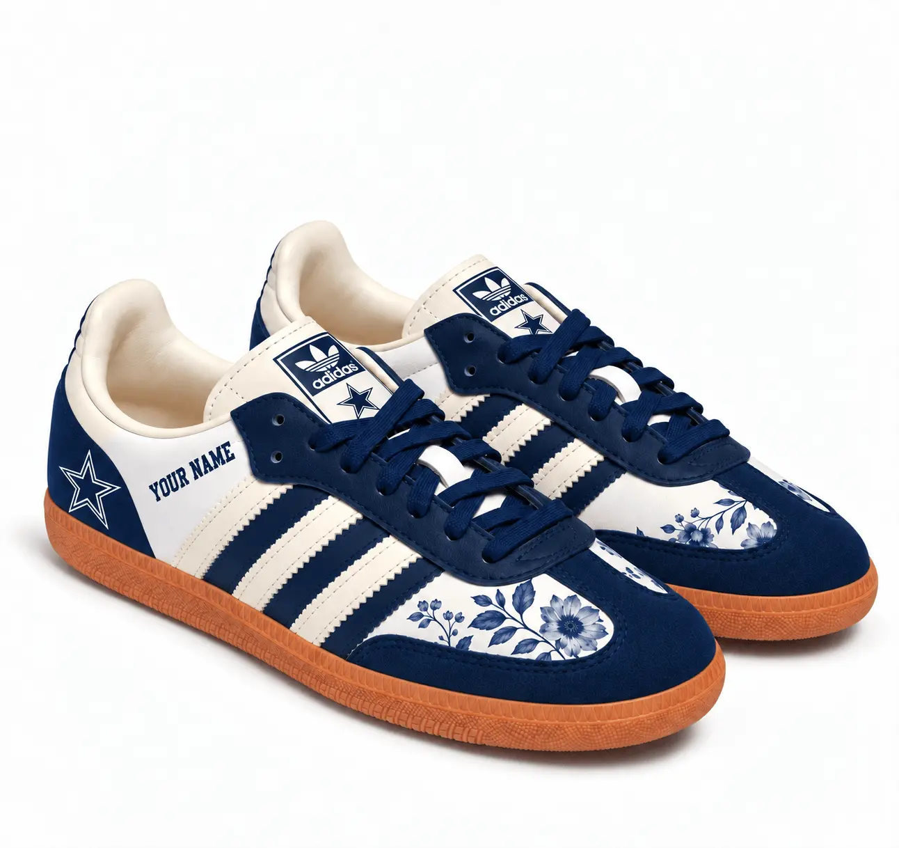 Dallas Cowboys | Premium NFL Team Spirit Floral Heritage Samba Shoes TD