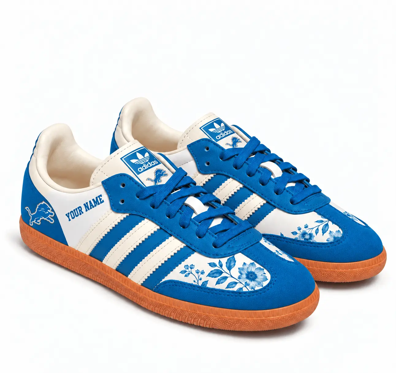 Detroit Lions | Premium NFL Team Spirit Floral Heritage Samba Shoes TD