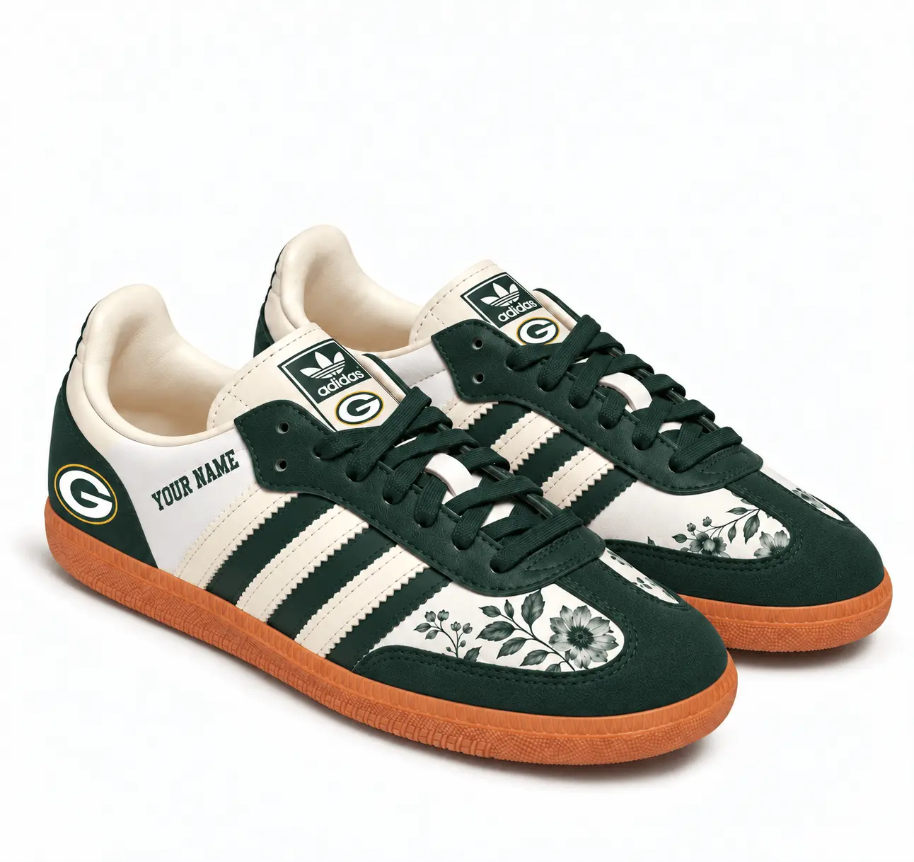 Green Bay Packers | Premium NFL Team Spirit Floral Heritage Samba Shoes TD