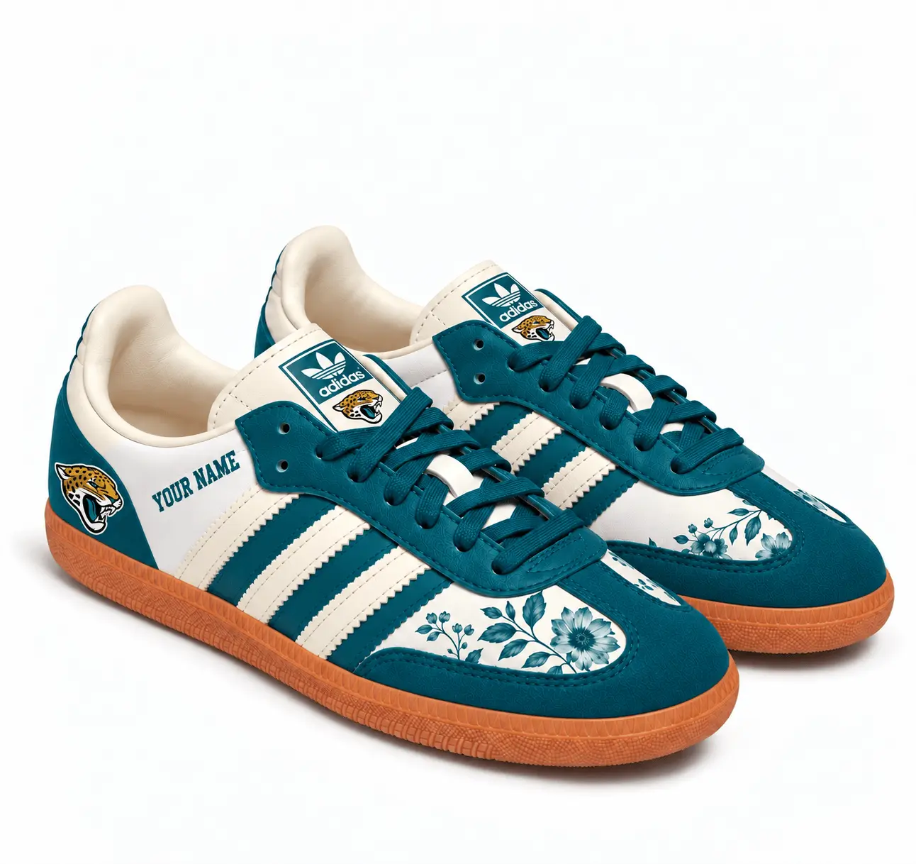 Jacksonville Jaguars | Premium NFL Team Spirit Floral Heritage Samba Shoes TD