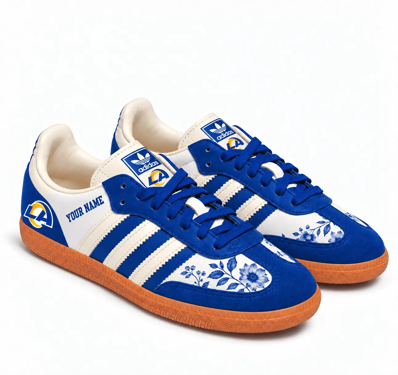 Los Angeles Rams | Premium NFL Team Spirit Floral Heritage Samba Shoes TD