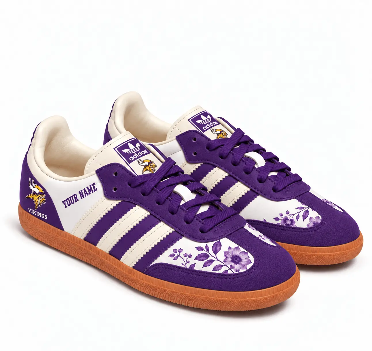 Minnesota Vikings | Premium NFL Team Spirit Floral Heritage Samba Shoes TD