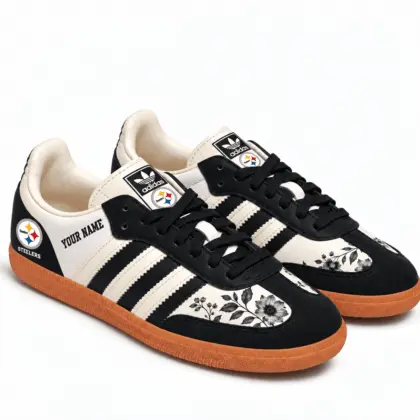 Pittsburgh Steelers | Premium NFL Team Spirit Floral Heritage Samba Shoes TD