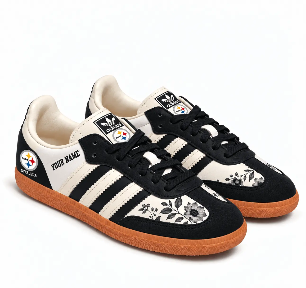 Pittsburgh Steelers | Premium NFL Team Spirit Floral Heritage Samba Shoes TD